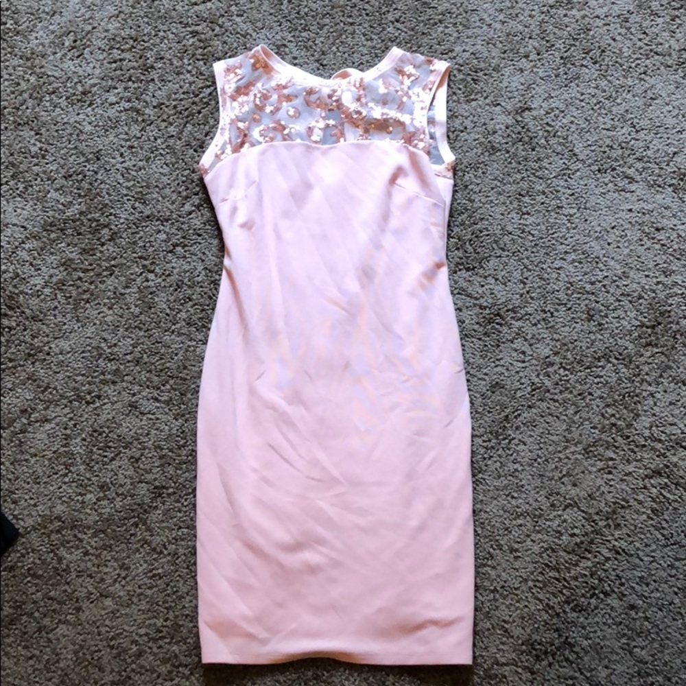 MARINA pink dress w/sequin detail
